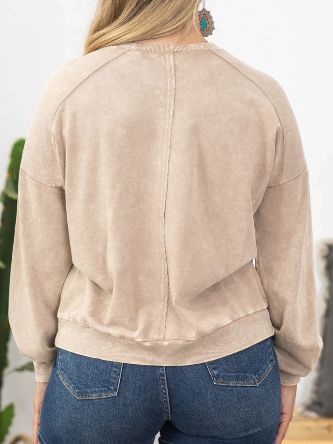 Beatrice | Plus size peace sign long sleeve sweatshirt