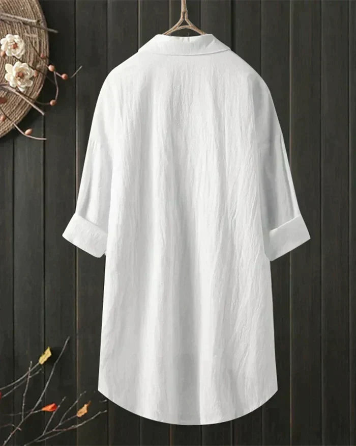 Milagros® | Women'S White Linen Blouse