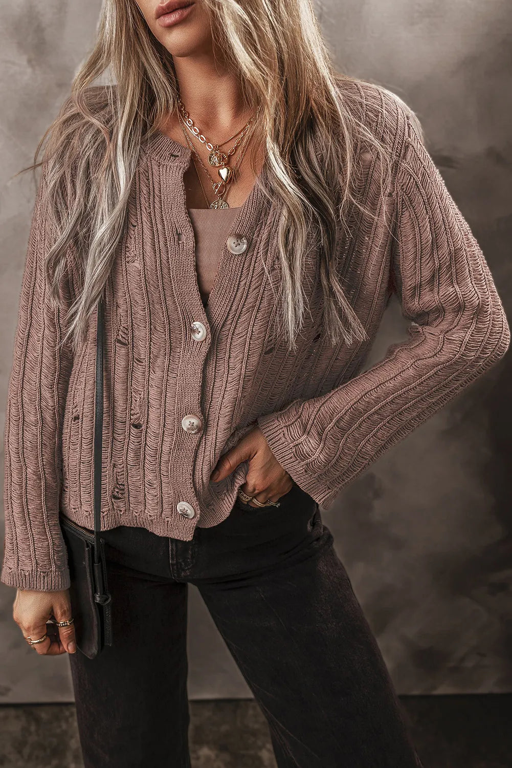 Rosanna | Long sleeve cardigan with buttons