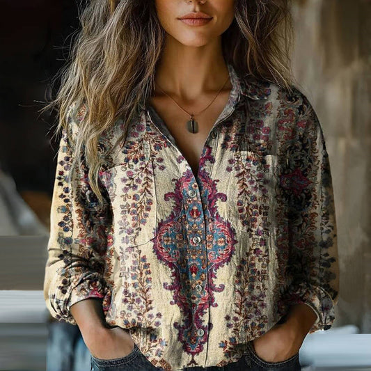 Adeltrudis® | Vintage Floral Print Blouse