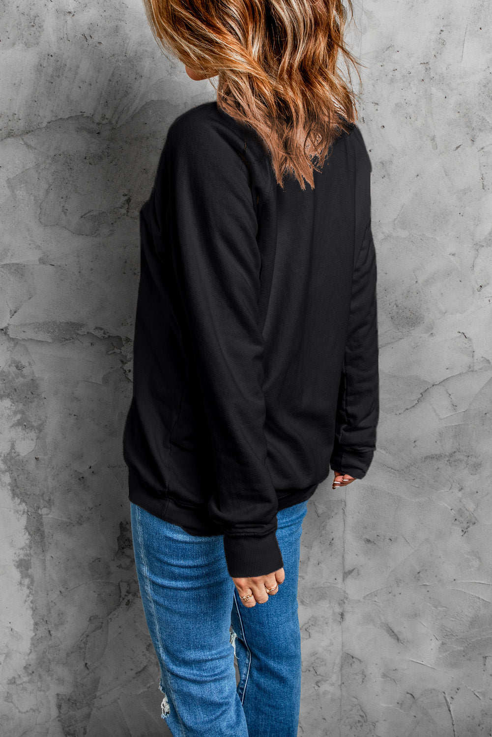 Brigitte | Pumpkin long sleeve crew neck sweatshirt