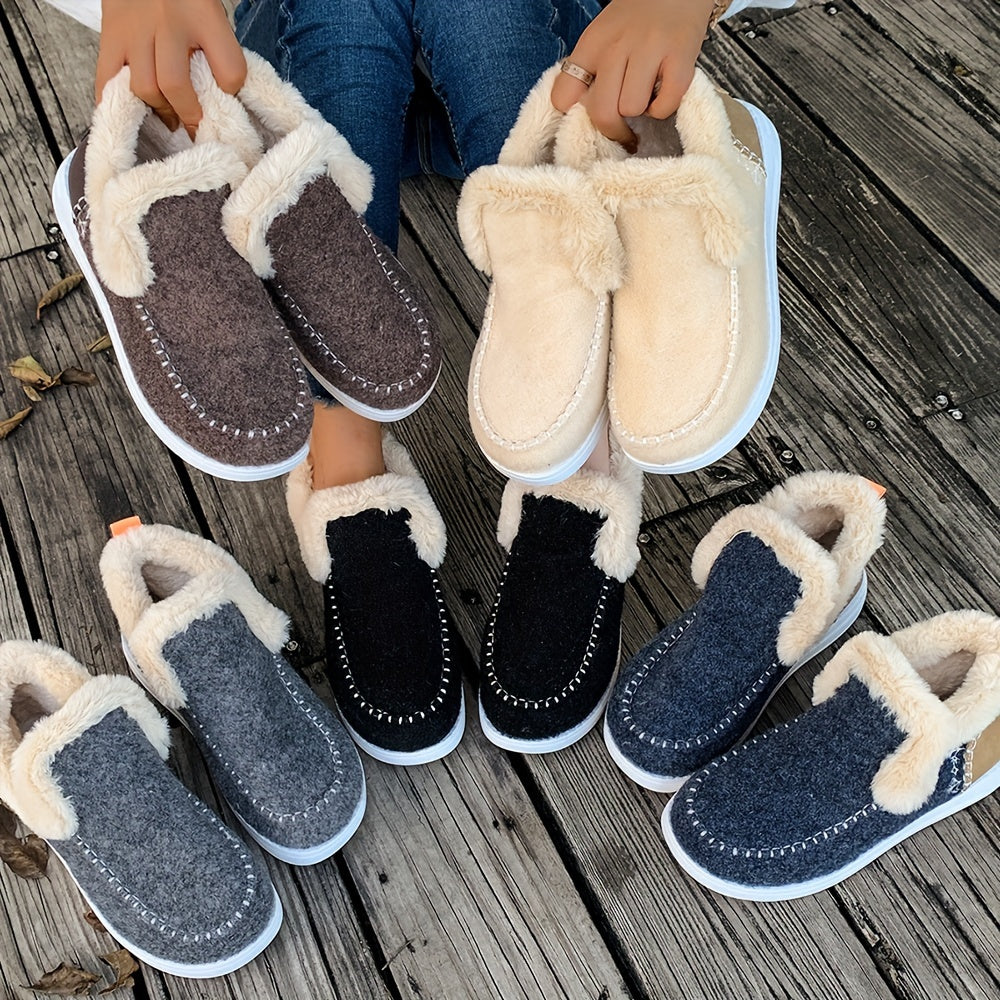 Isabel | Cozy winter slippers for women: fleece lining, PU sole and soft fabric construction