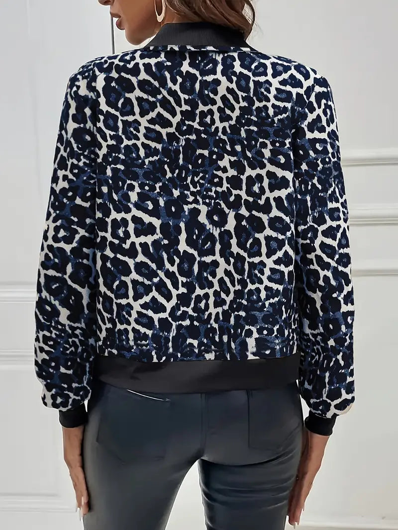 Magaly | Leopard print zip-up jacket