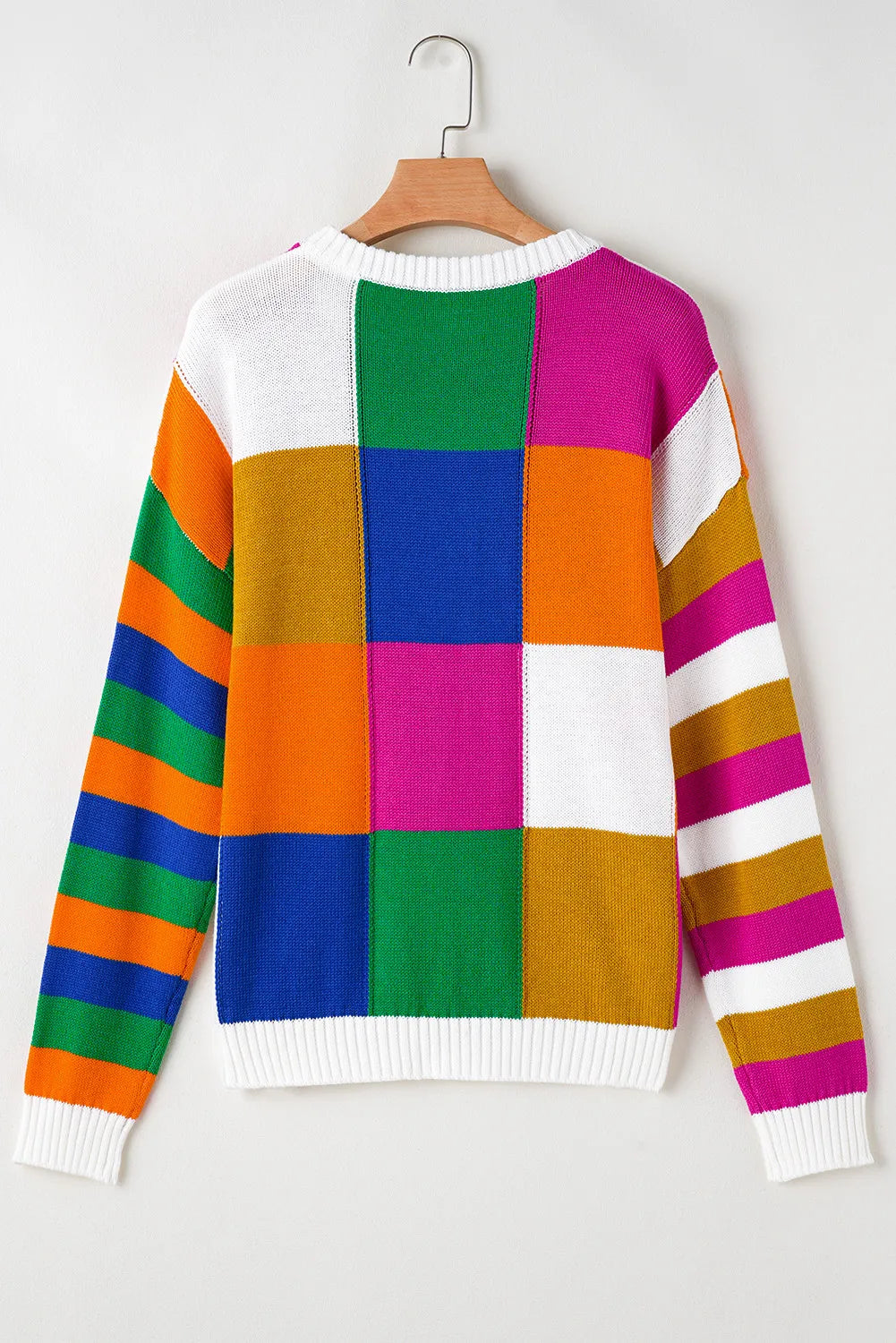 Selma | Long sleeve sweater with a color block design