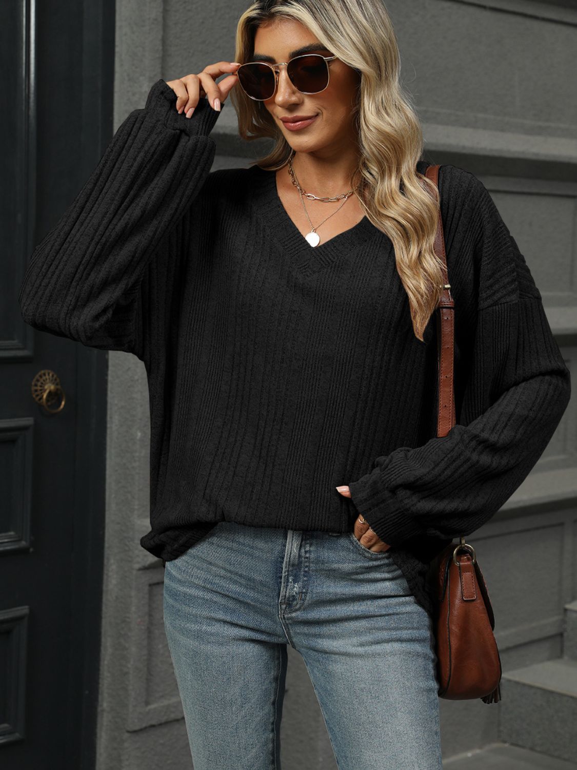 Liselotte | Long sleeve V-neck t-shirt
