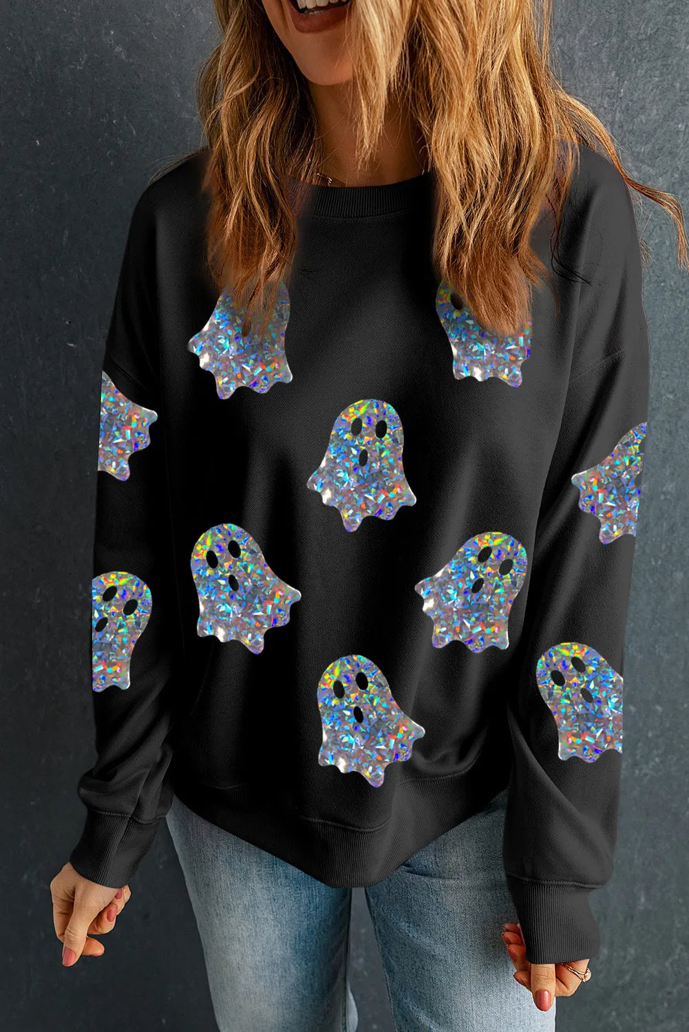 Olga | Ghost crew neck long sleeve sweatshirt