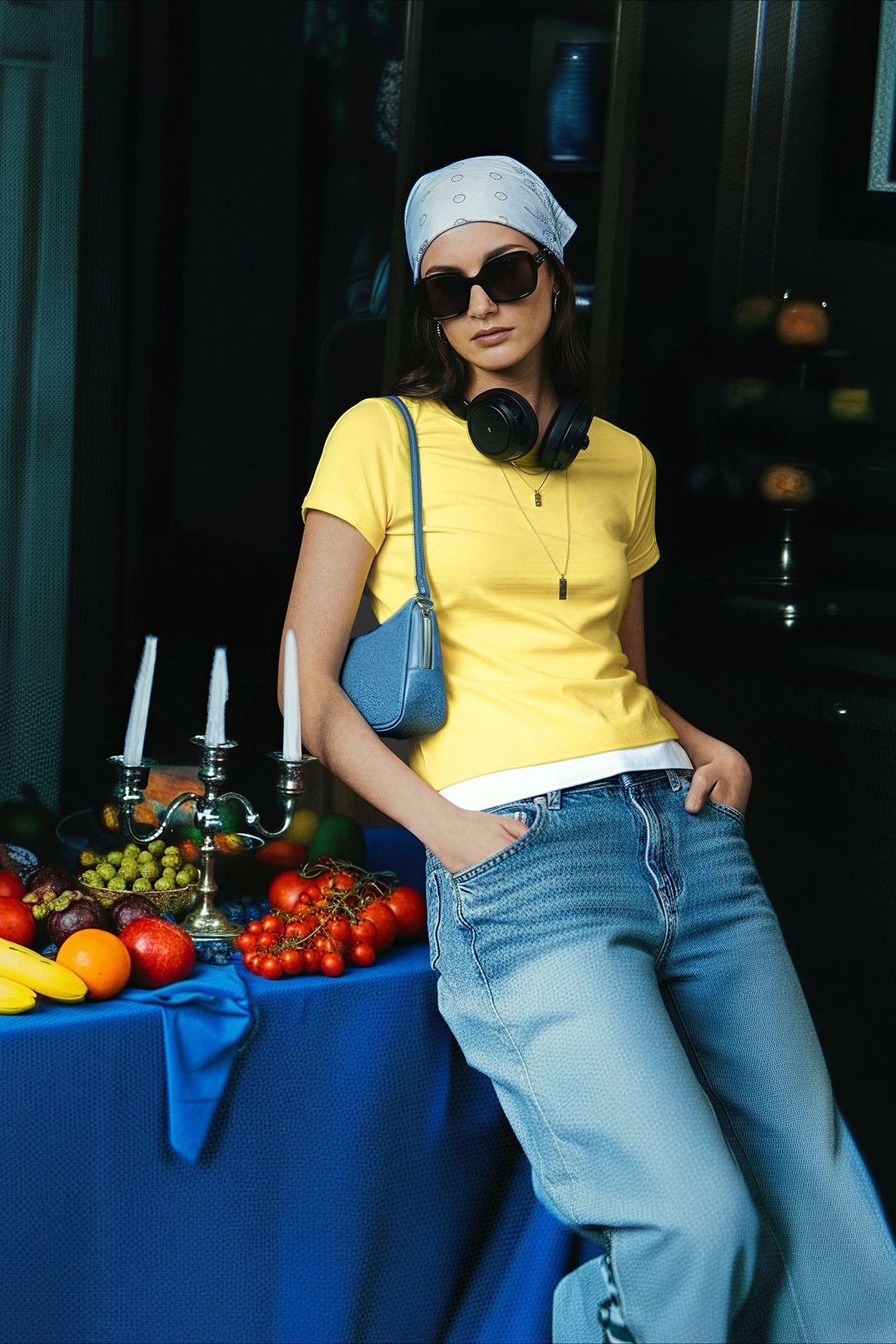 Minimalist Solid Crew Neck Slim Crop T-shirt