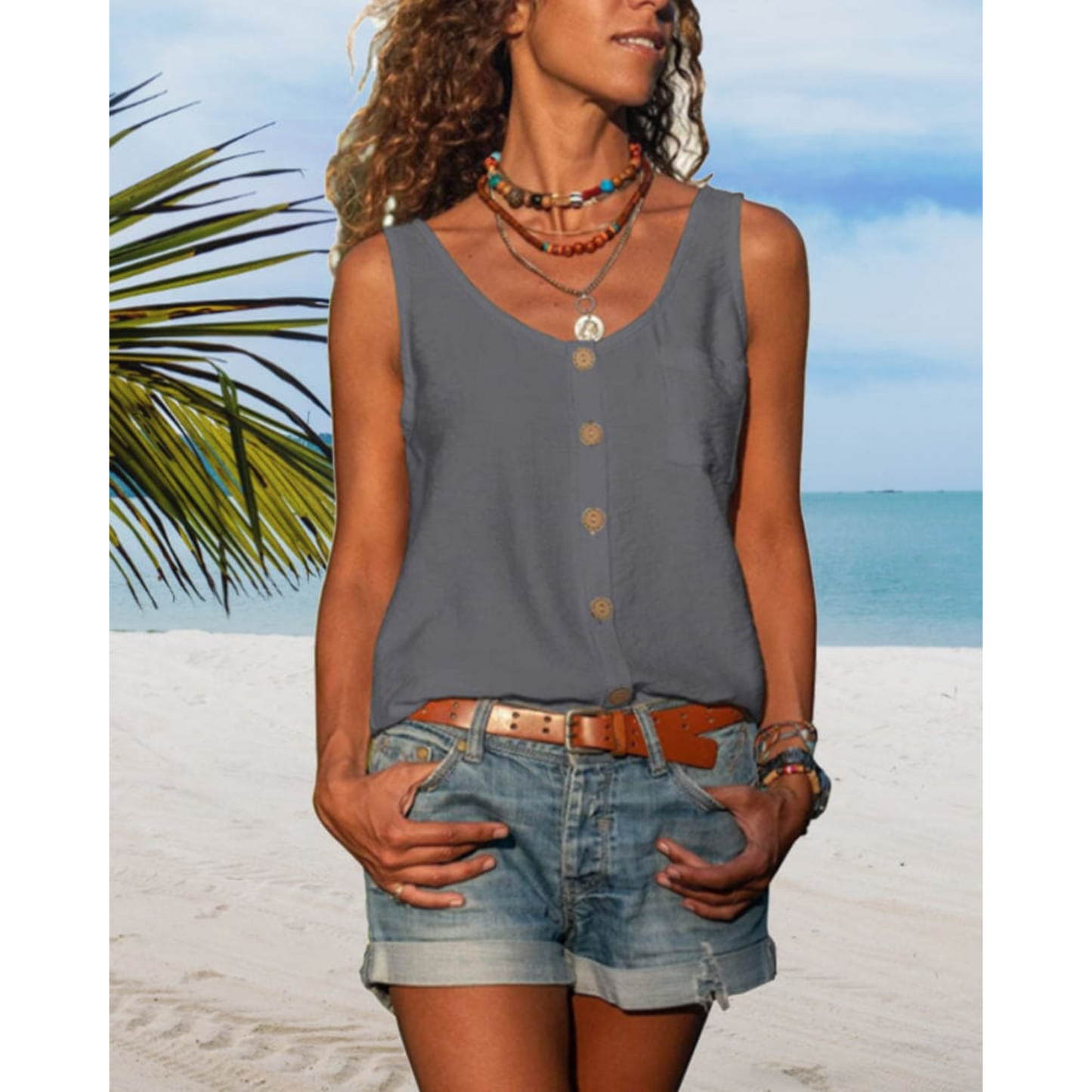 Melina® | Femme Top Coupe Fluide et Col V