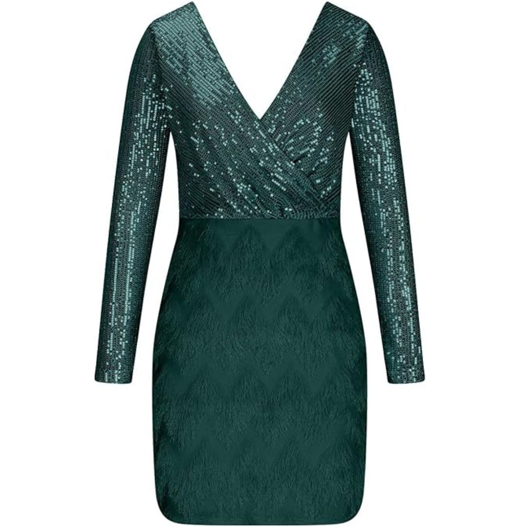 Celia® | Sequin Dress With V-Neck