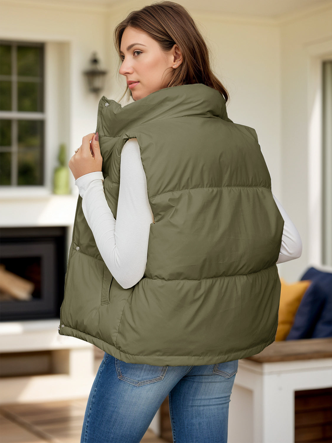 Paola | Vest coat with zip and pockets