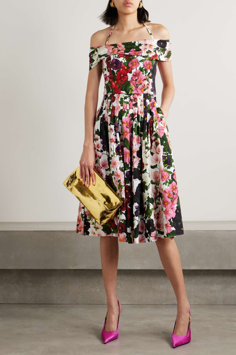 Rosa® | Off-The-Shoulder Floral Midi Dress