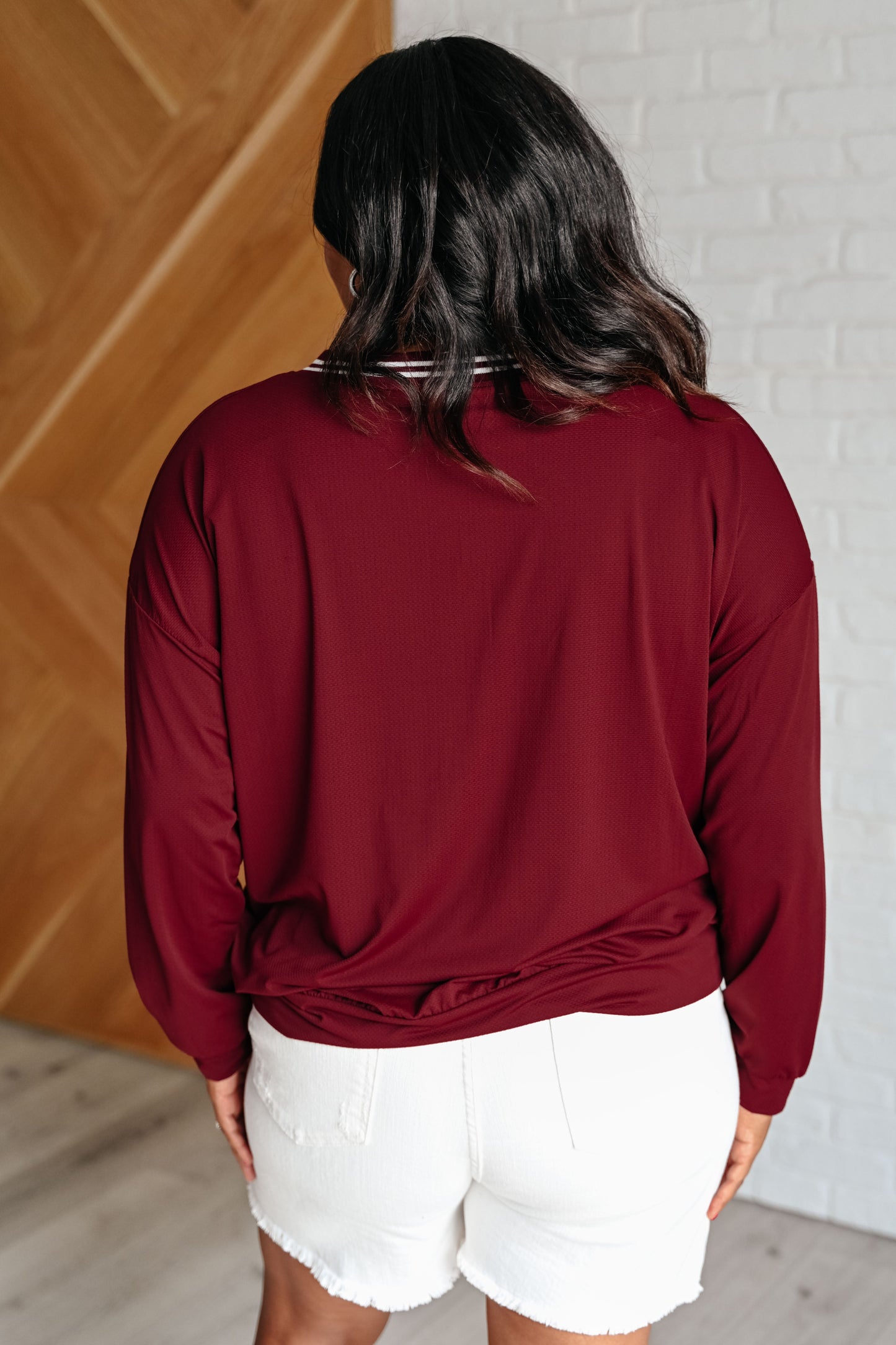 Bruna | All Out Comfort V-neck sweater in Red Merlot