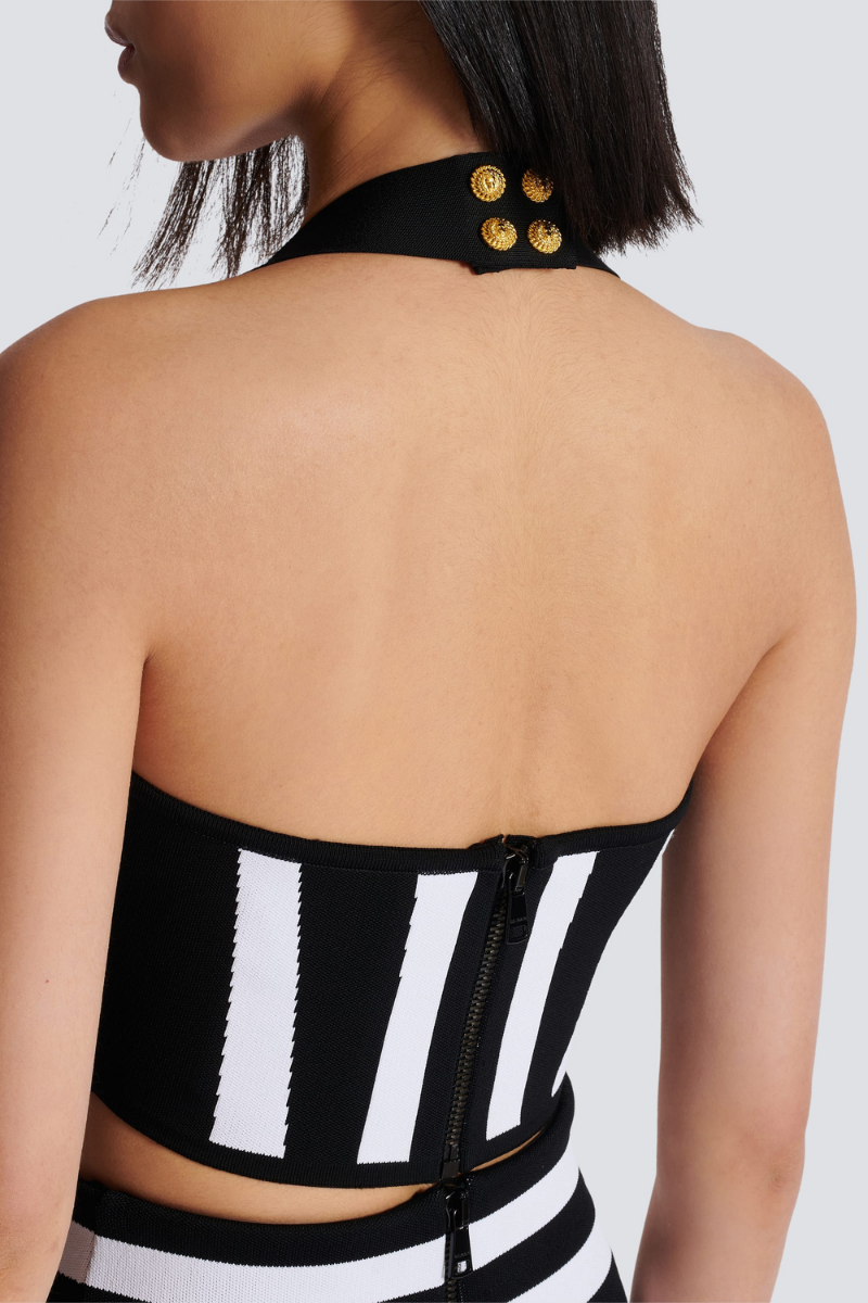 María® | neck Striped Knit Skirt Set