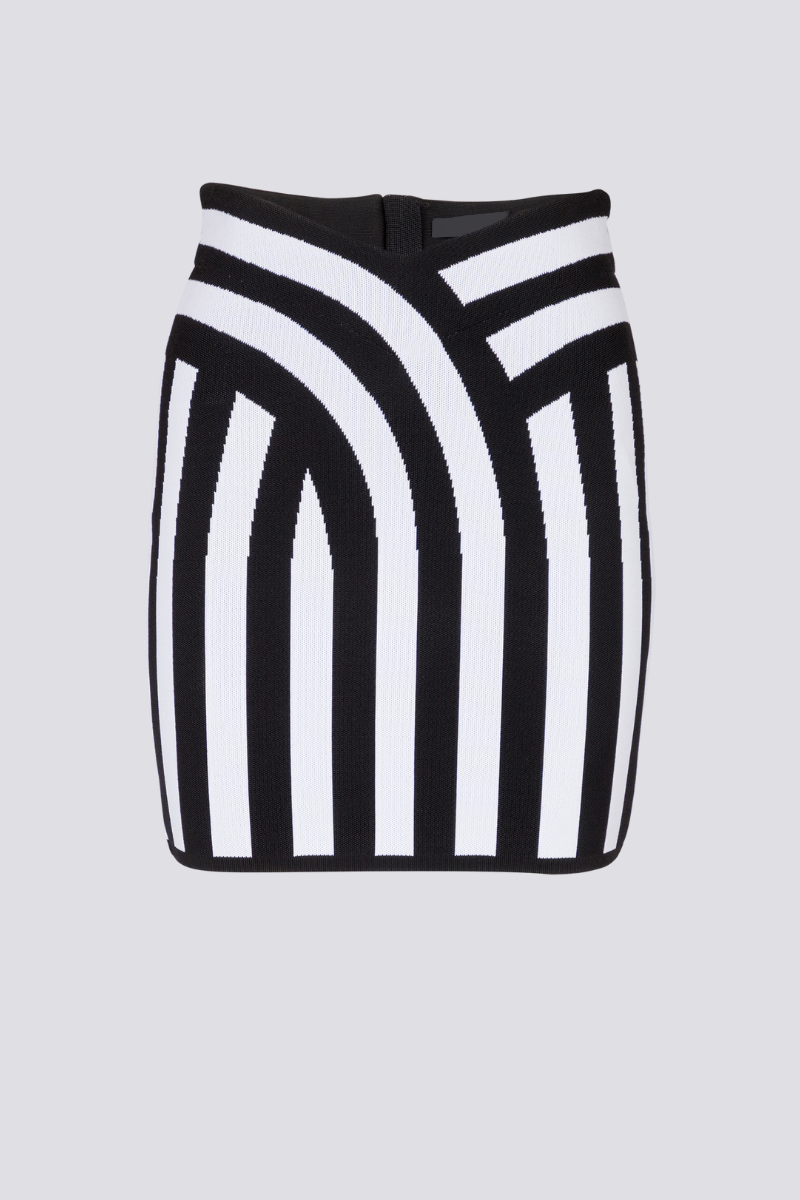María® | neck Striped Knit Skirt Set