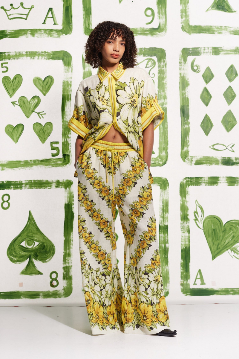 Luisa® | Mid-Length Sleeve Floral Print Trouser Set