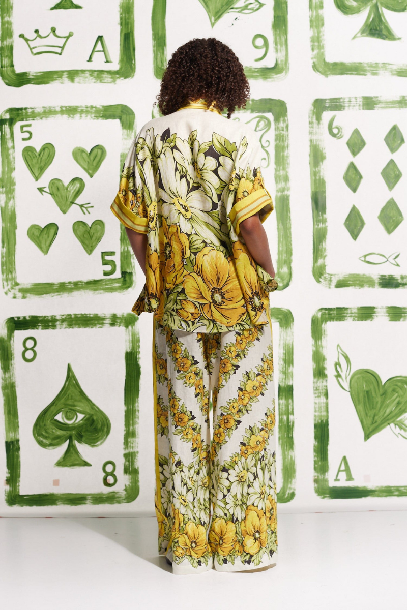 Luisa® | Mid-Length Sleeve Floral Print Trouser Set