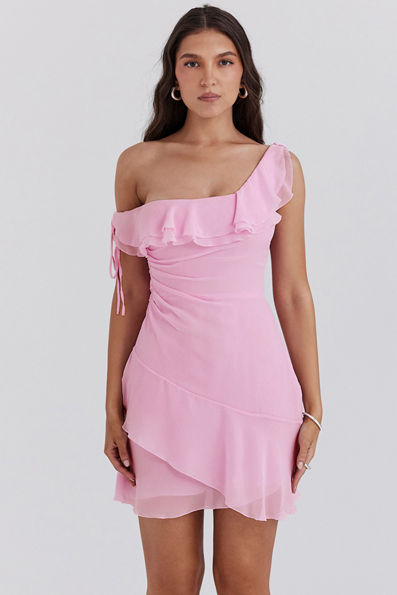 Nadia® | Off-Shoulder Ruffle Shirt Mini Dress