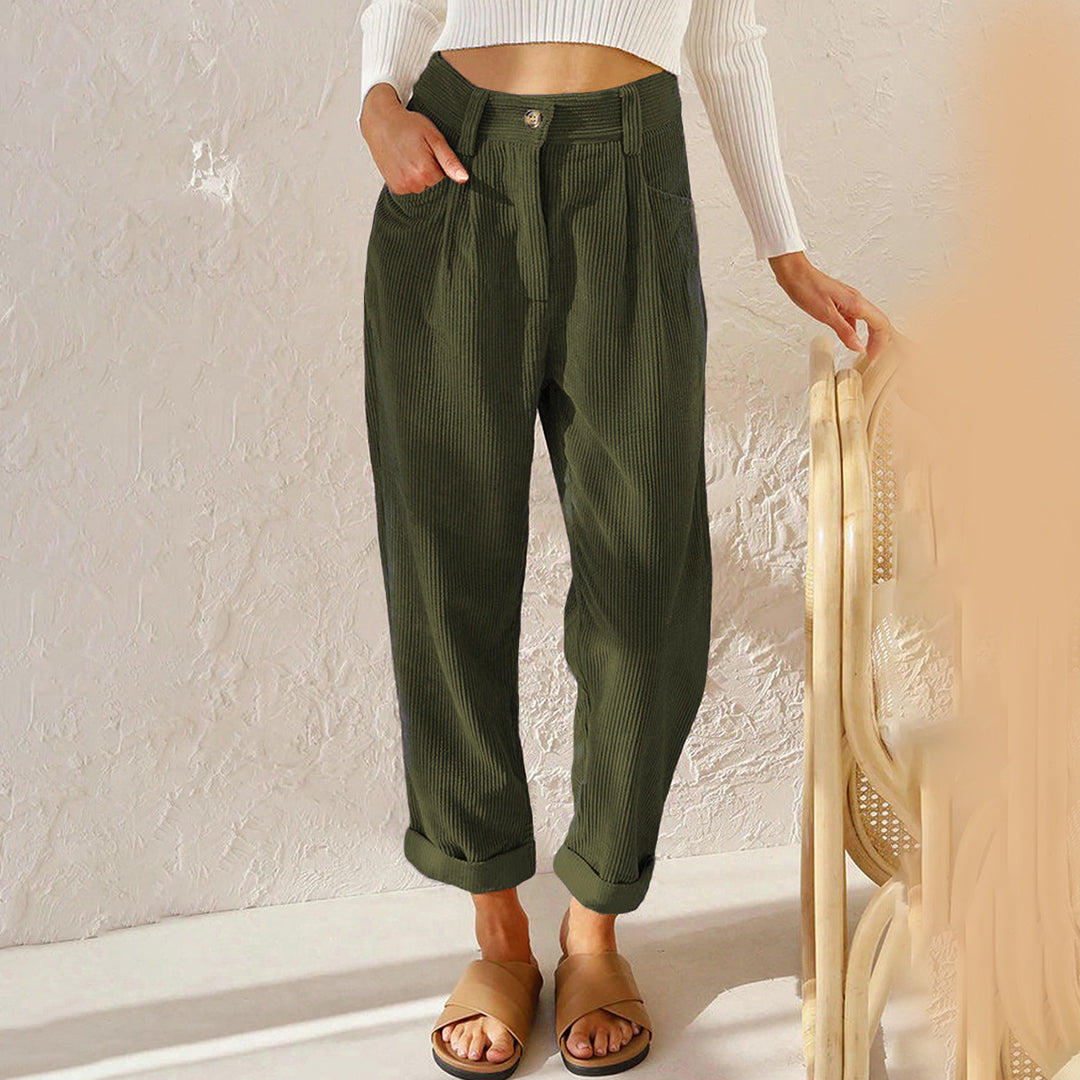 Makayla® | Elegant High-Waisted Corduroy Pants
