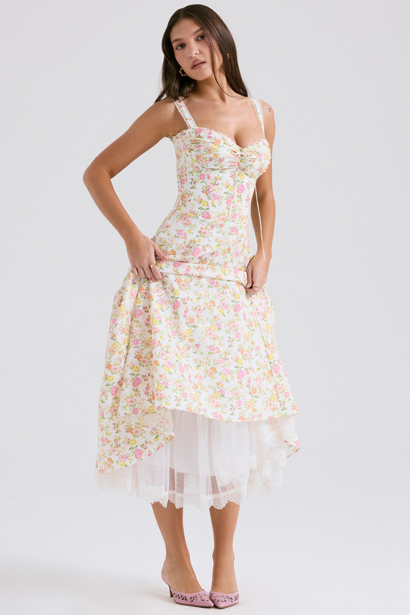Olga® | Ruched Floral Maxi Dress