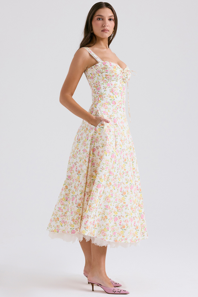 Xandra® | Ruched Floral Maxi Dress