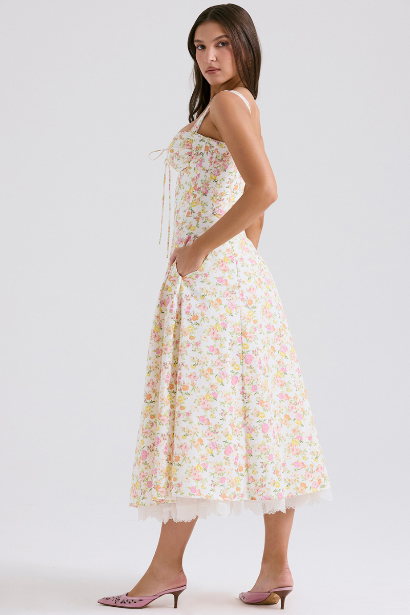 Xandra® | Ruched Floral Maxi Dress