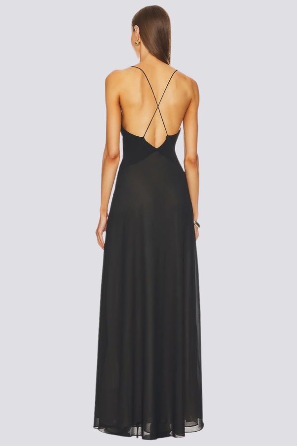 Zoe® | Spaghetti Plunge Neck Maxi Dress