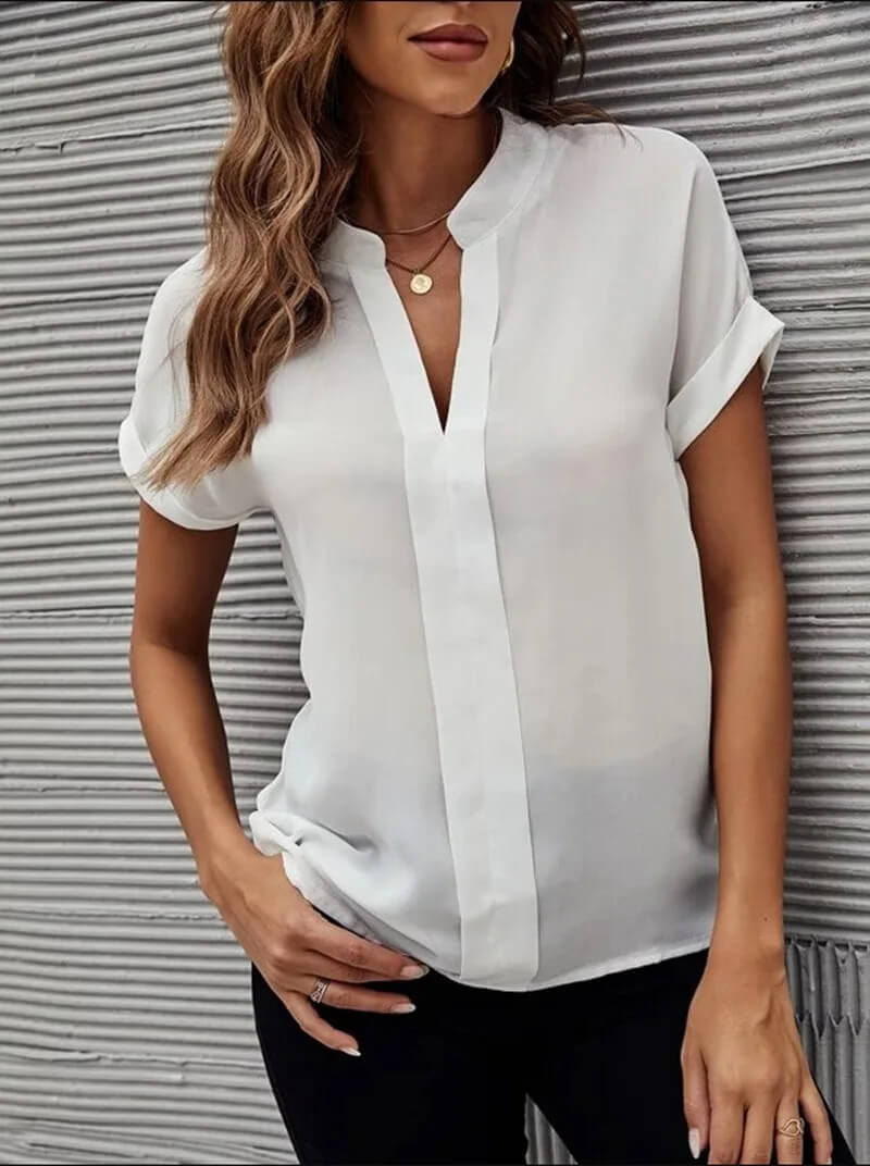 Katia® | Casual Blouse With V-Neck And Short Sleeves
