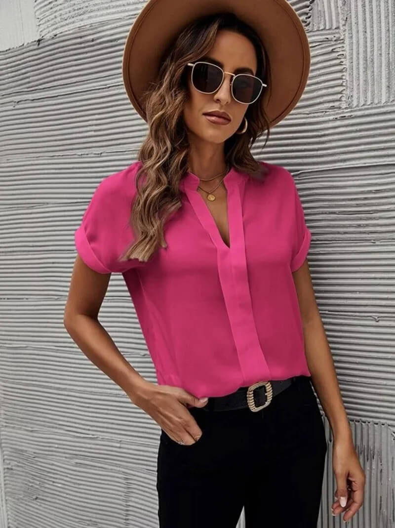 Katia® | Casual Blouse With V-Neck And Short Sleeves