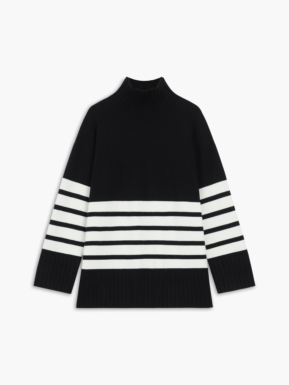 Ariadna | Striped jumper with a humpback neckline