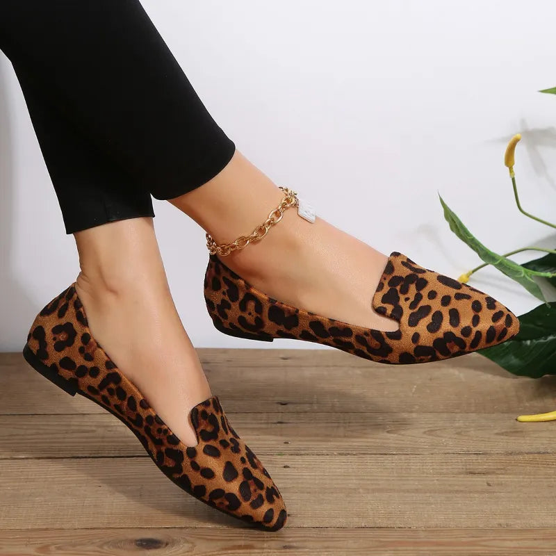 Marietta® | Leopard Pointy Toe Loafers