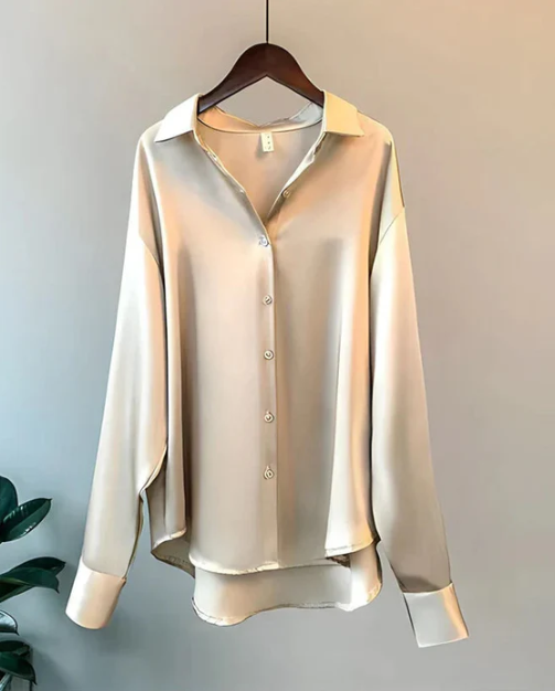 Olive | Elegant Fit Blouse with Soft Sheen