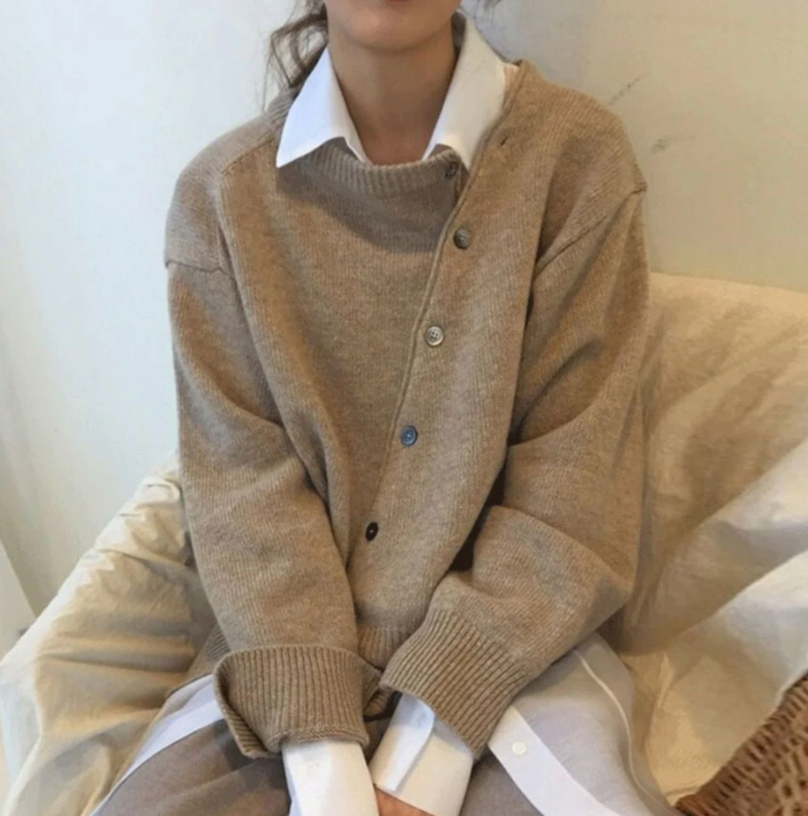 Ana María® | Cardigan and cachemire doux with fermeture à boutons diagonale