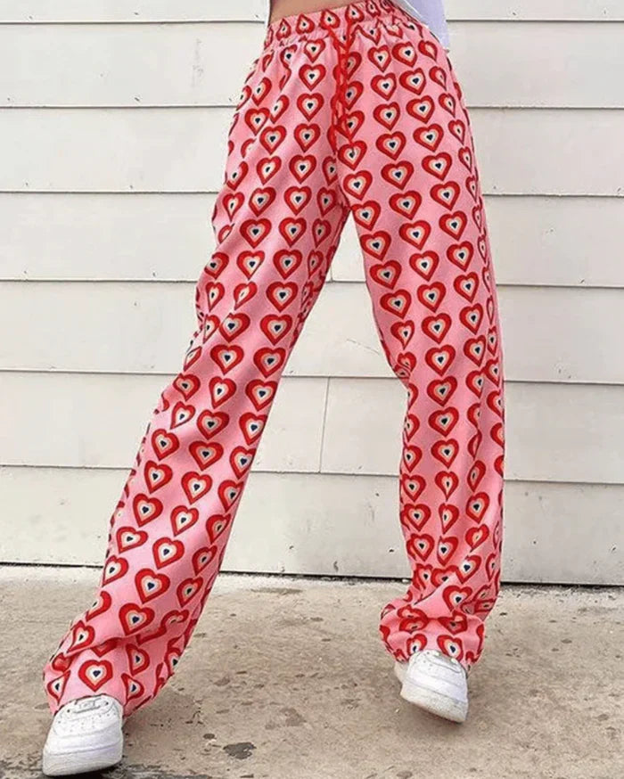 Feliciana® | Quick-Drying Pants With Heart Print