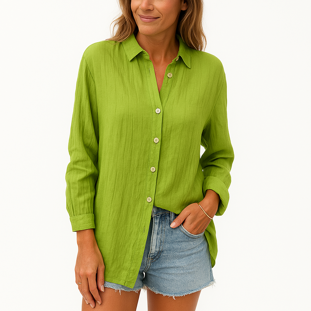 Micaela® | Model Ample Oversize Fermeture Boutonnée Lin