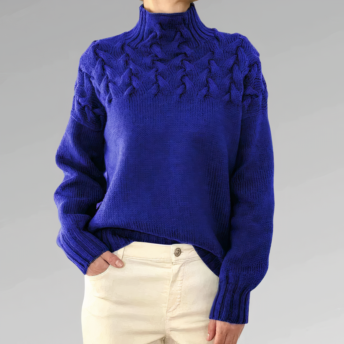 Ella® | Knitted sweater with cable pattern