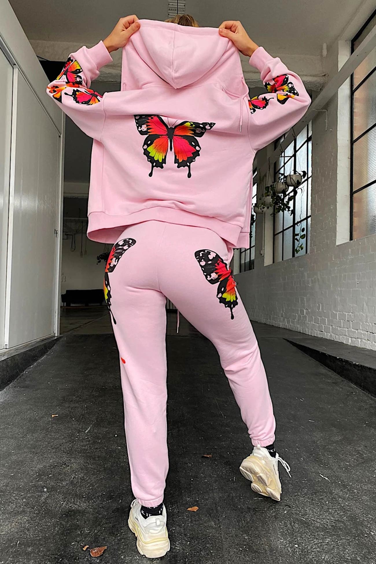 Charlotte | Butterfly print zip hoodie set