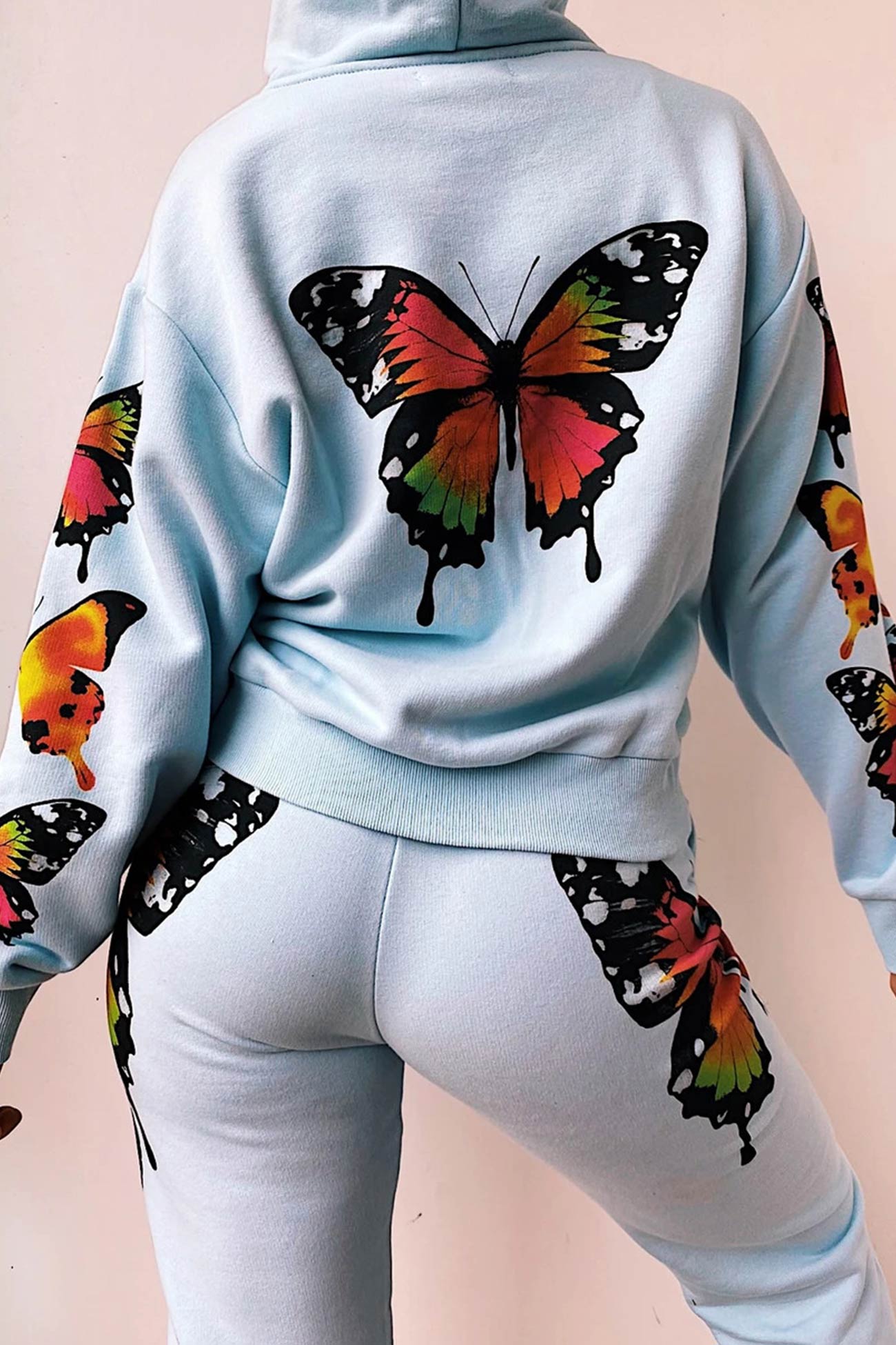 Charlotte | Butterfly print zip hoodie set