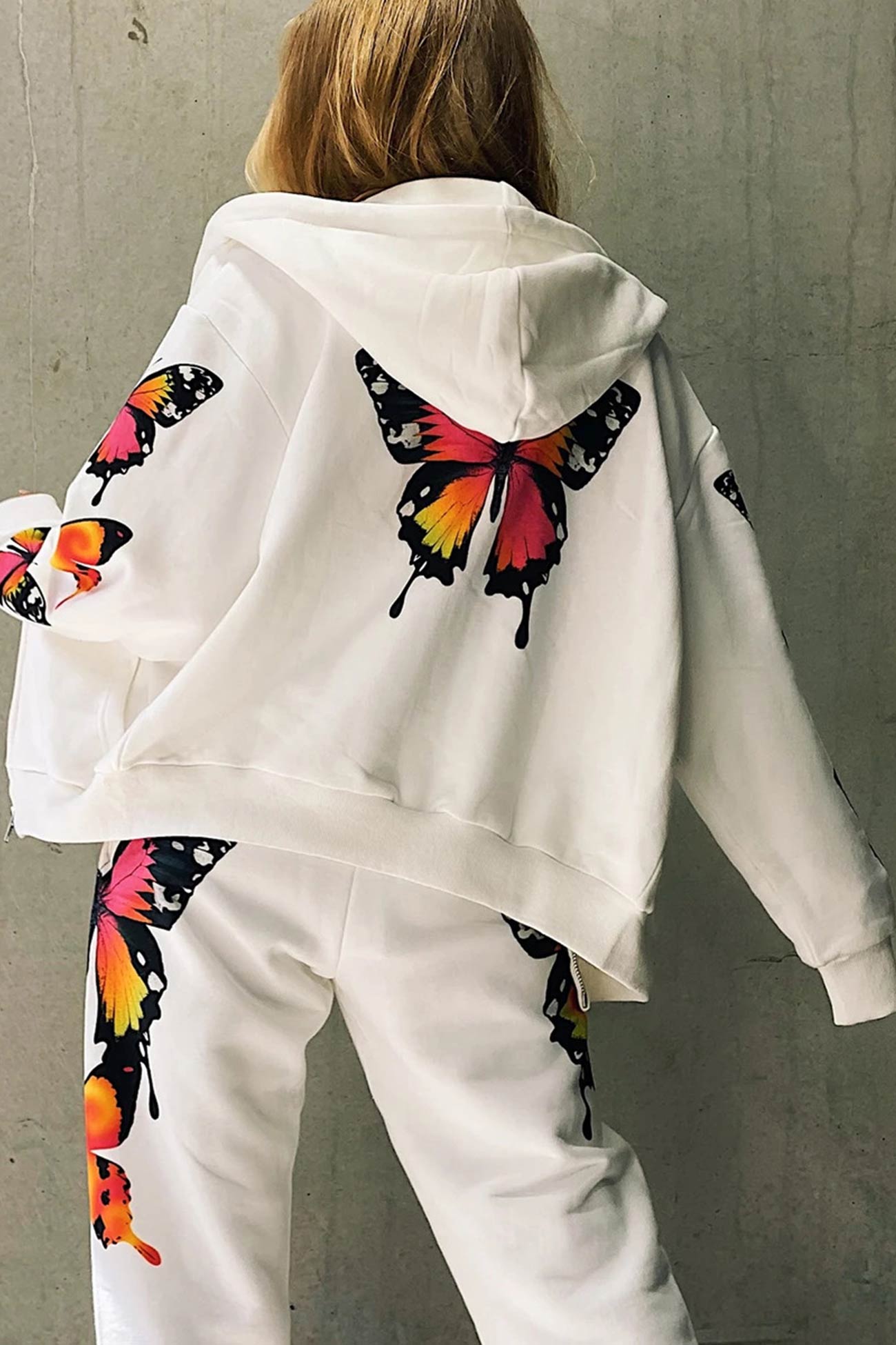 Charlotte | Butterfly print zip hoodie set