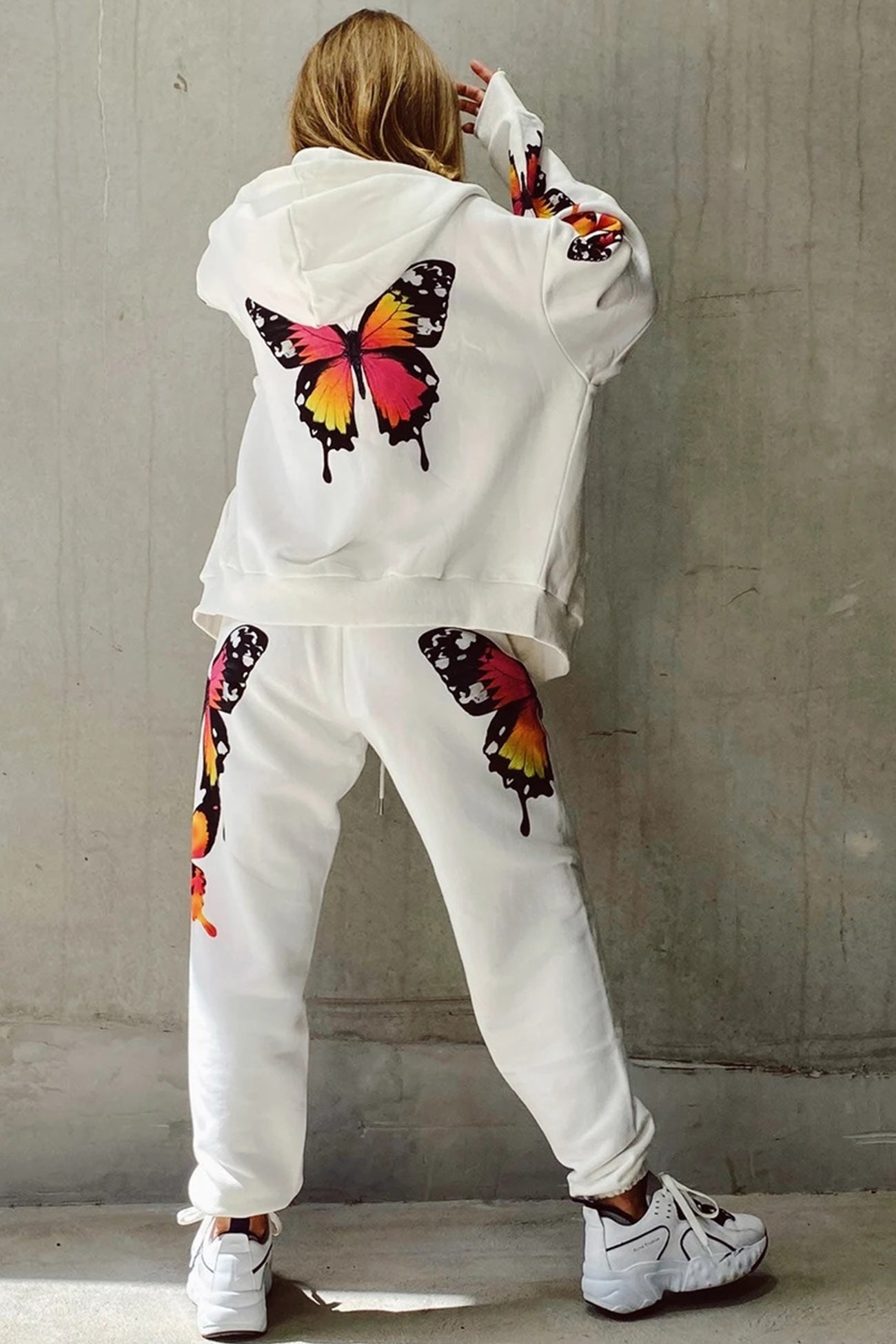 Charlotte | Butterfly print zip hoodie set