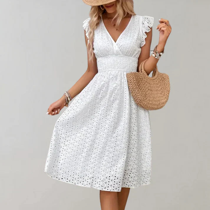Priscilla | Stylish Dress with Flutter Sleeves