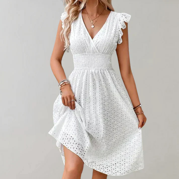 Priscilla | Stylish Dress with Flutter Sleeves