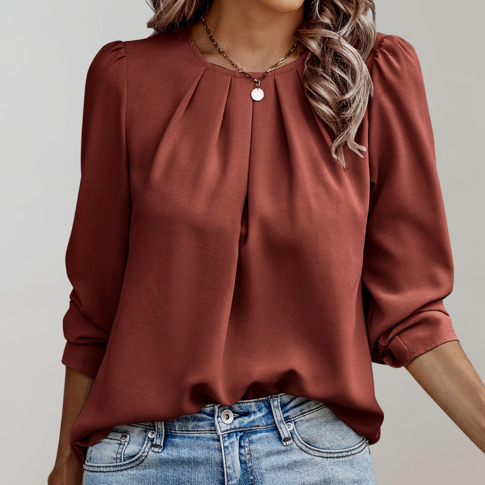 Bucher® | Women'S Blouse With Pleats And Puff Sleeves