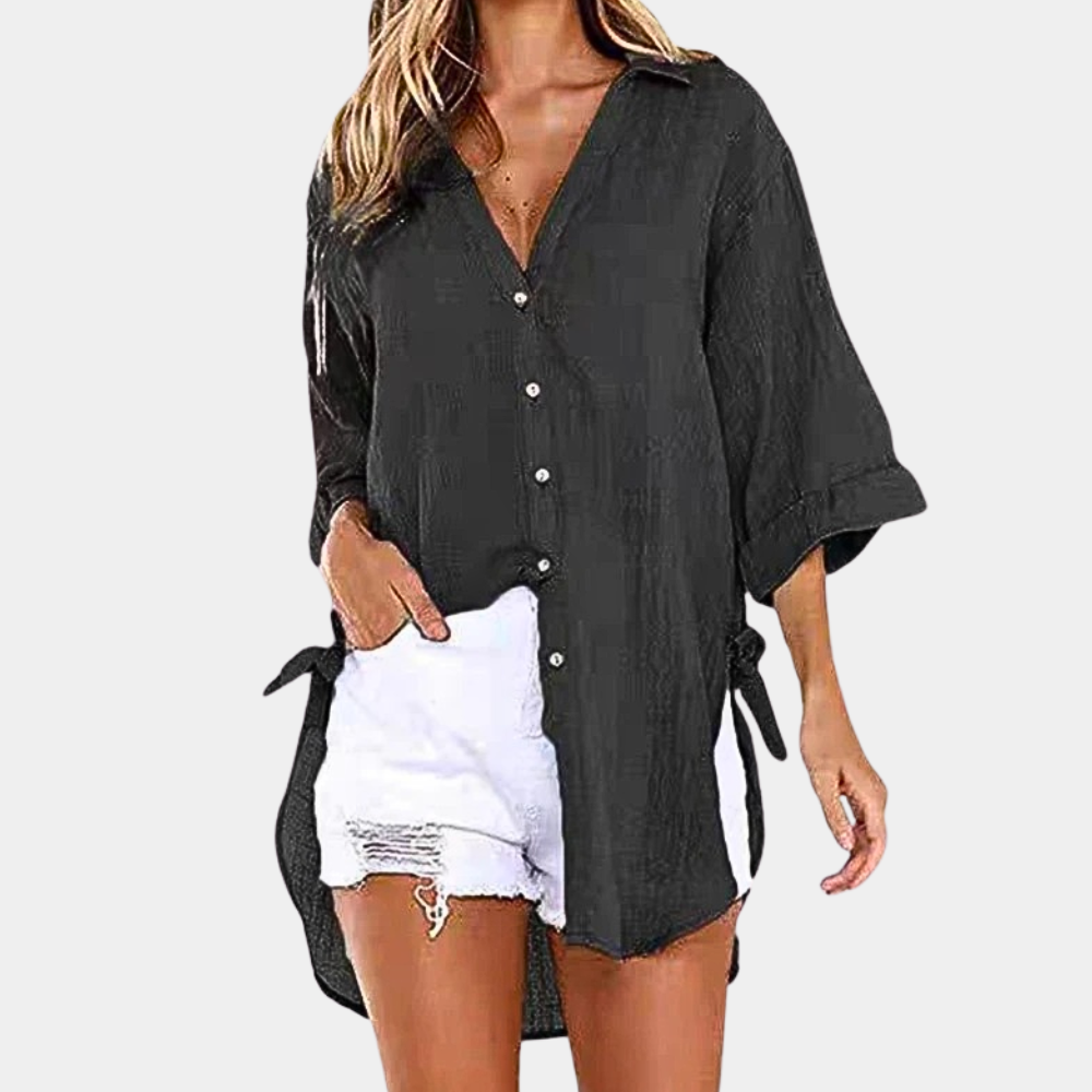 Miriam® | Blouse bleu clair femme tissu doux coupe comfortable été