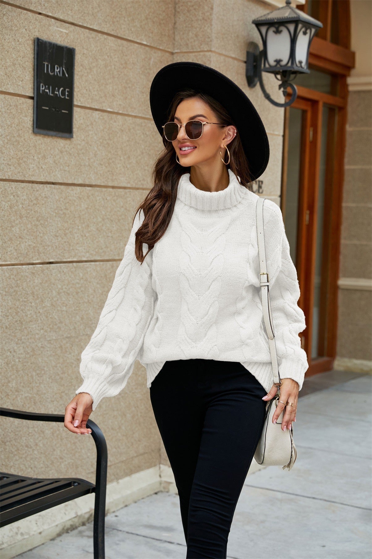 Casey | Women's Turtleneck Cable Knit Jumper