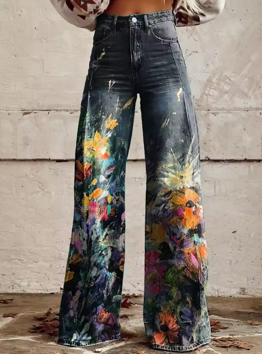 Anastasia® | Vintage Boho women's trousers with abstract print