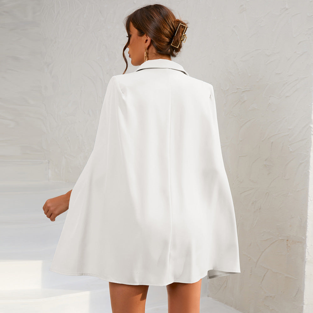 Daisy | Women’s Cape Blazer Mini Dress Gold Buttons