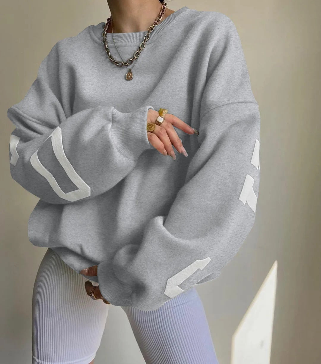 Aurora | Casual letter print sweatshirt