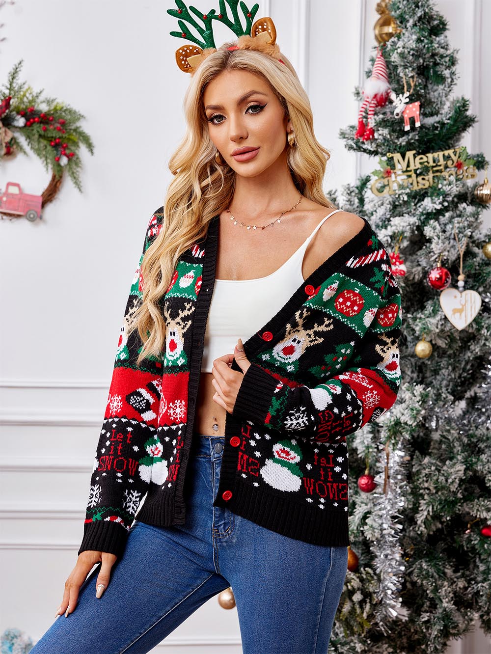Diana | Christmas long sleeve cardigan
