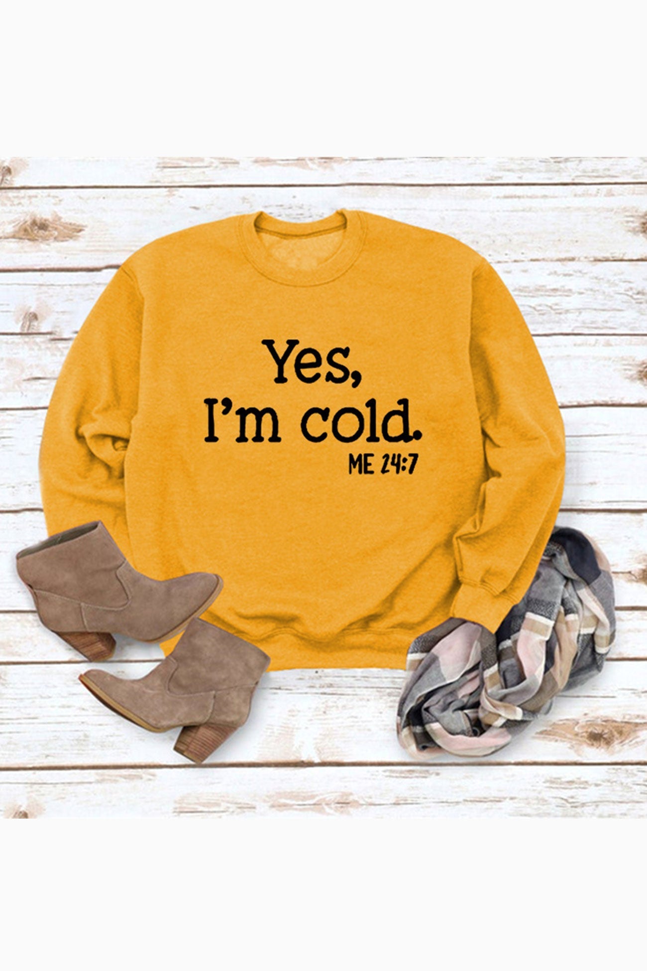 Angela | Sweatshirt with “I'm Cold” letter print
