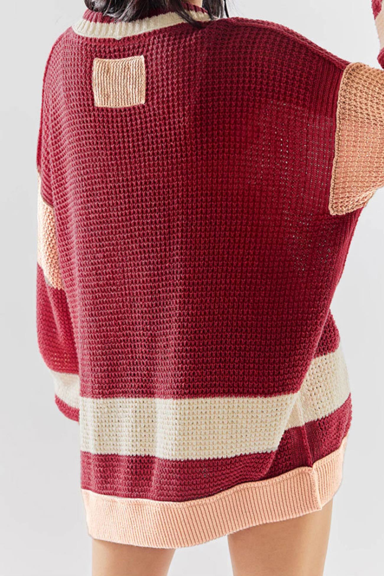 Agnes | Cardigan with buttons and color splicing